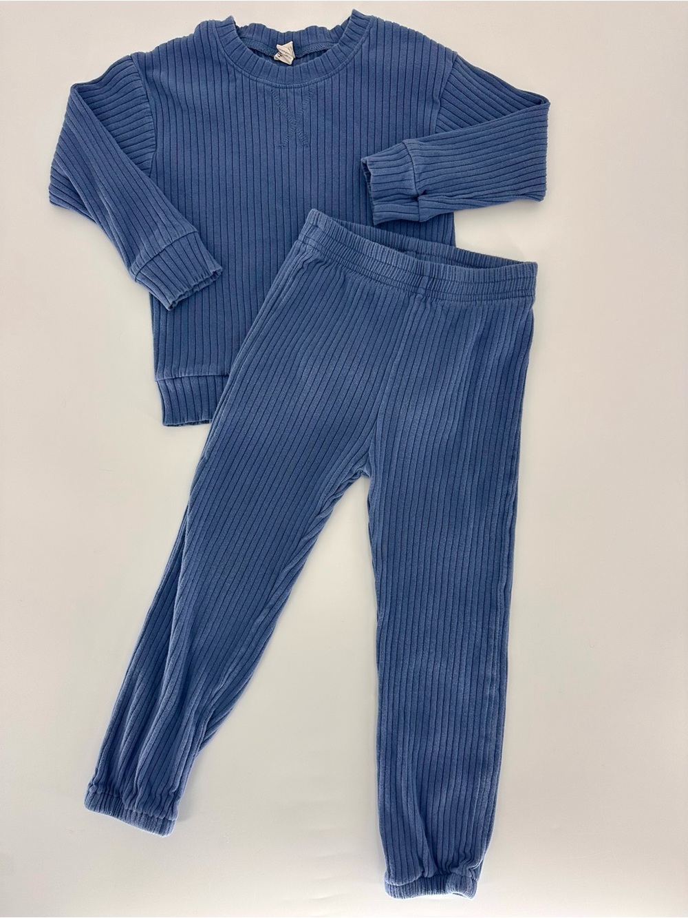 Kate Quinn Blue Ribbed Knit Childrens Coord Set 4T